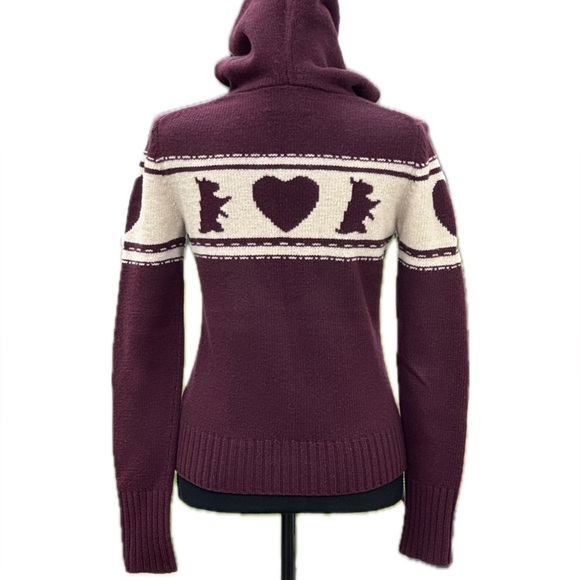 Vintage Juicy heart wool sweater burgundy - Picture 3 of 7